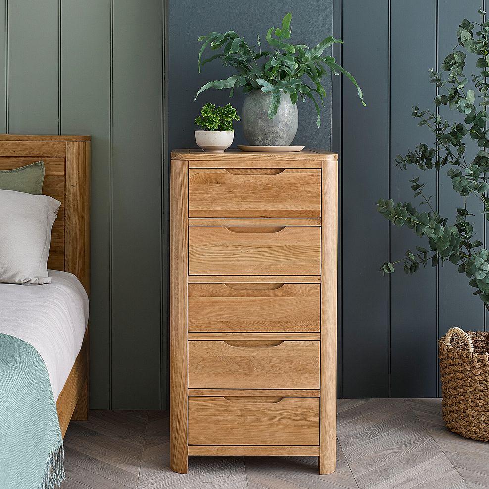 Romsey Natural Solid Oak 5 Drawer Chest 3
