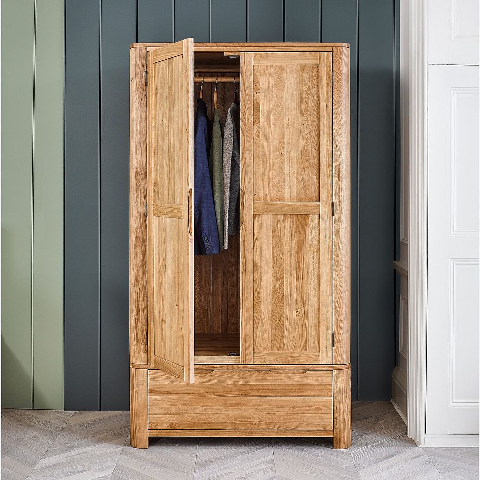 Romsey Natural Solid Oak Double Wardrobe 1