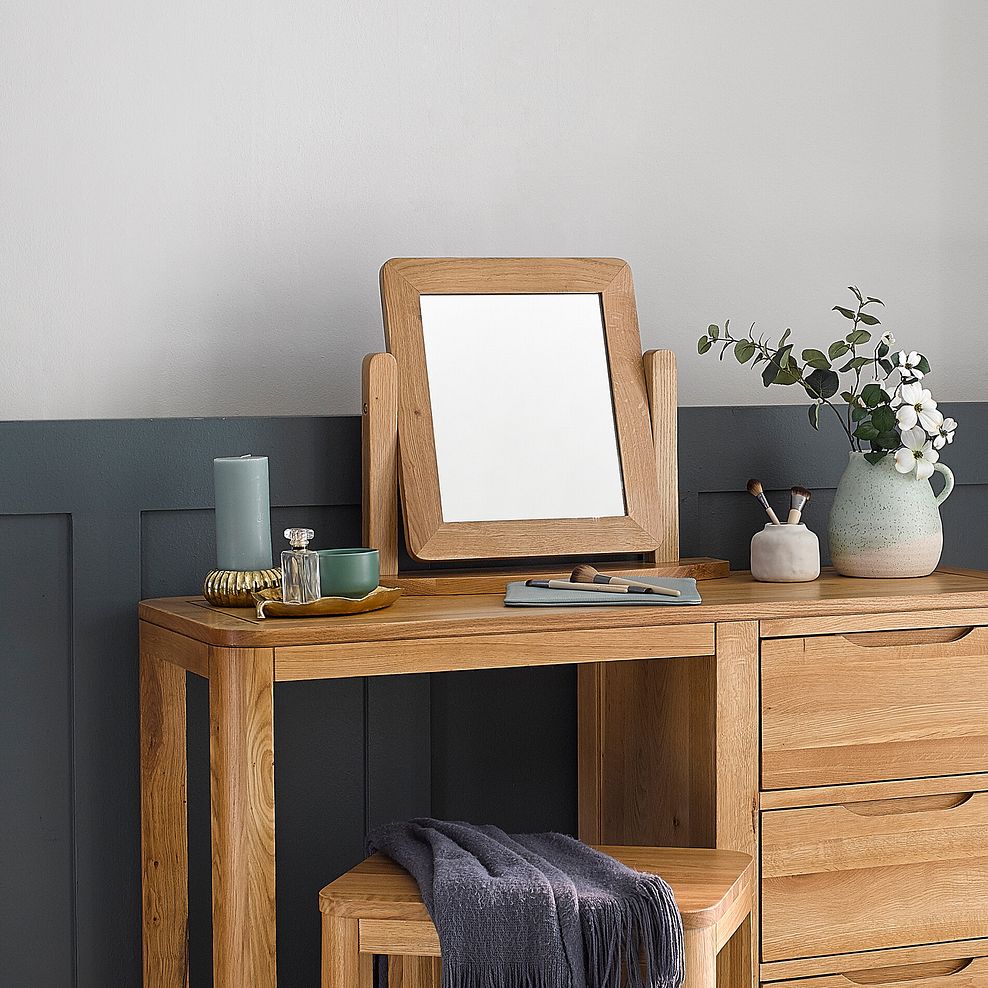 Romsey Natural Solid Oak Dressing Table Mirror 2