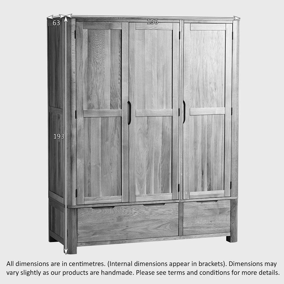 Romsey Natural Solid Oak Triple Wardrobe 12