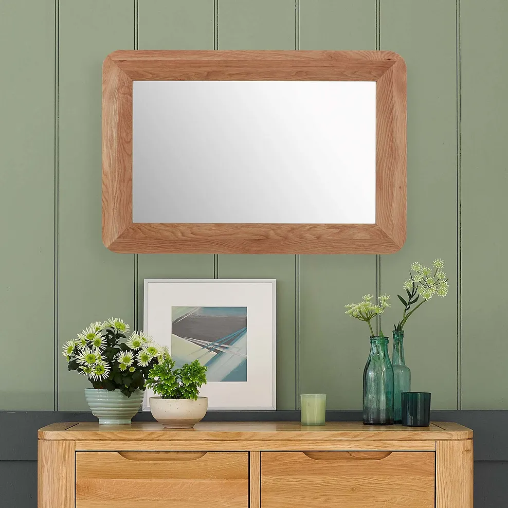 Romsey Natural Solid Oak Wall Mirror 1