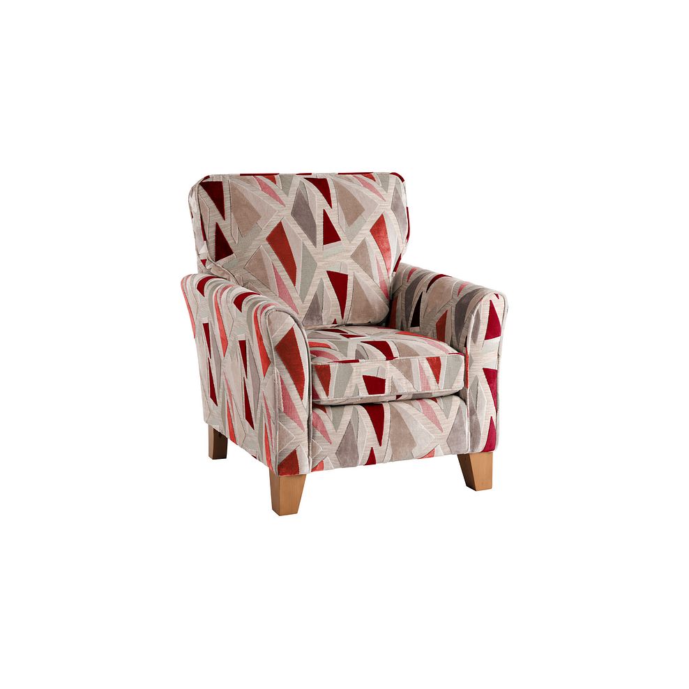 Claremont Accent Chair in Patterned Ruby Fabric Thumbnail 1