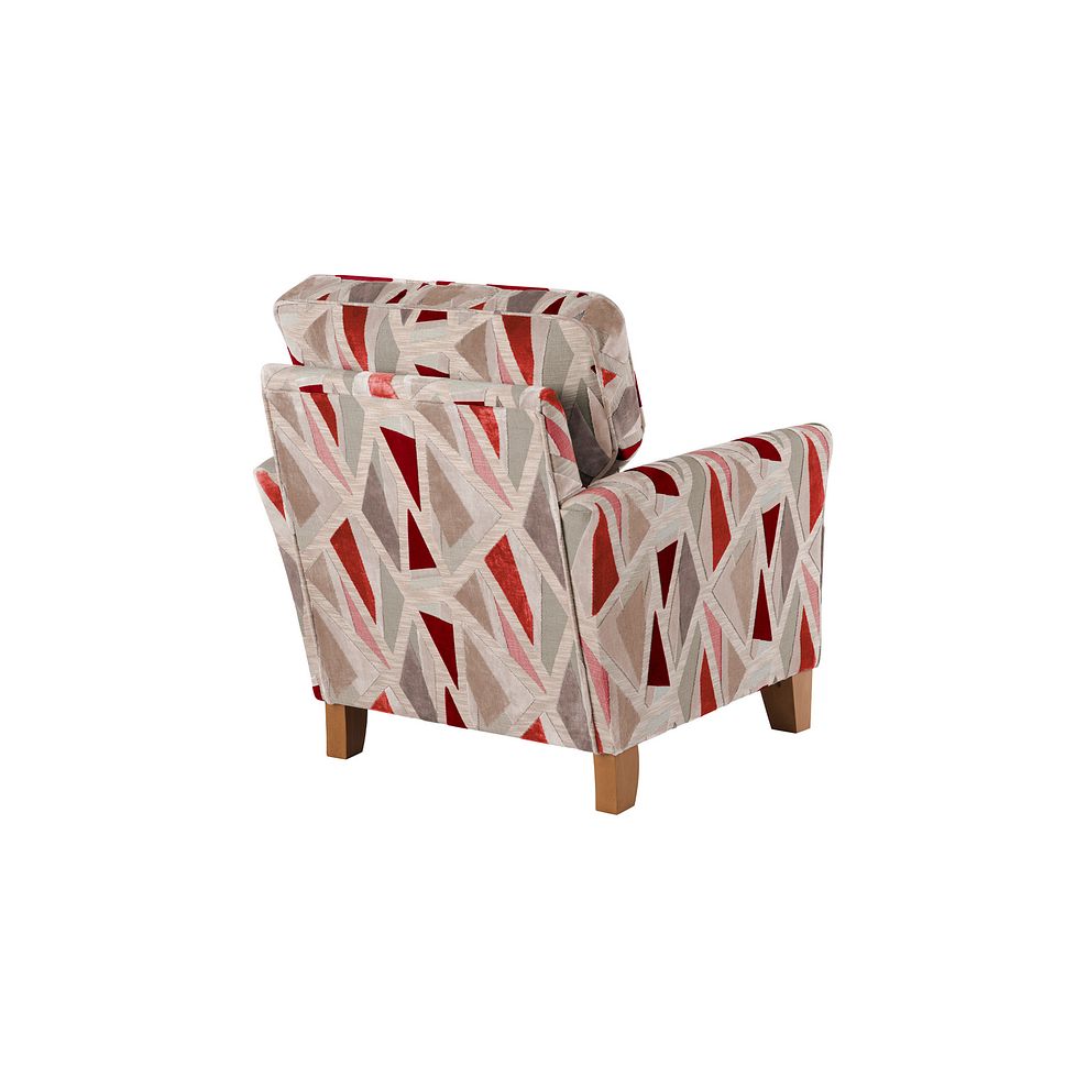 Claremont Accent Chair in Patterned Ruby Fabric 3