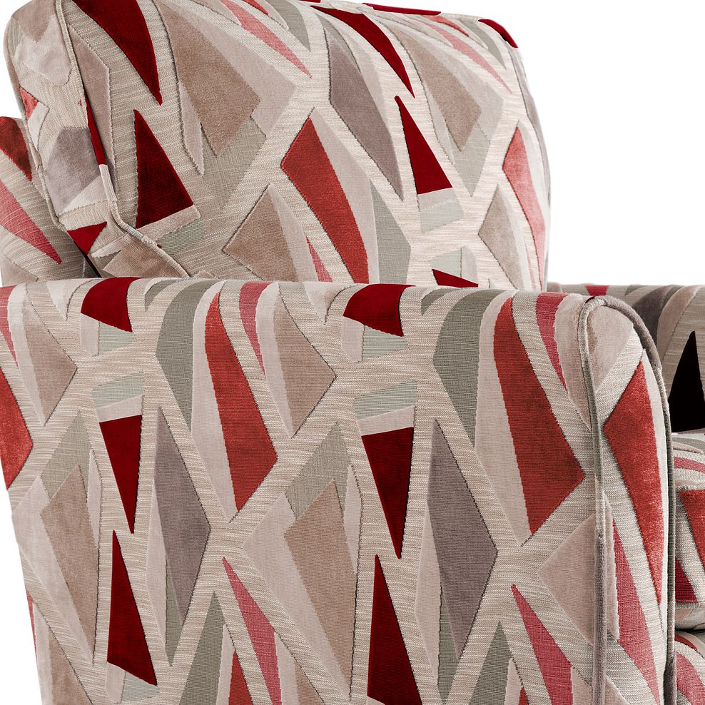 Claremont Accent Chair in Patterned Ruby Fabric 7