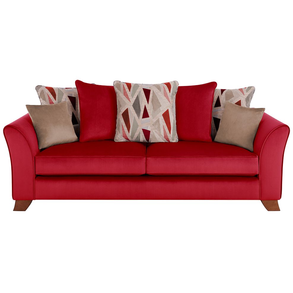 Claremont 4 Seater Pillow Back Sofa in Ruby Velvet Thumbnail 2