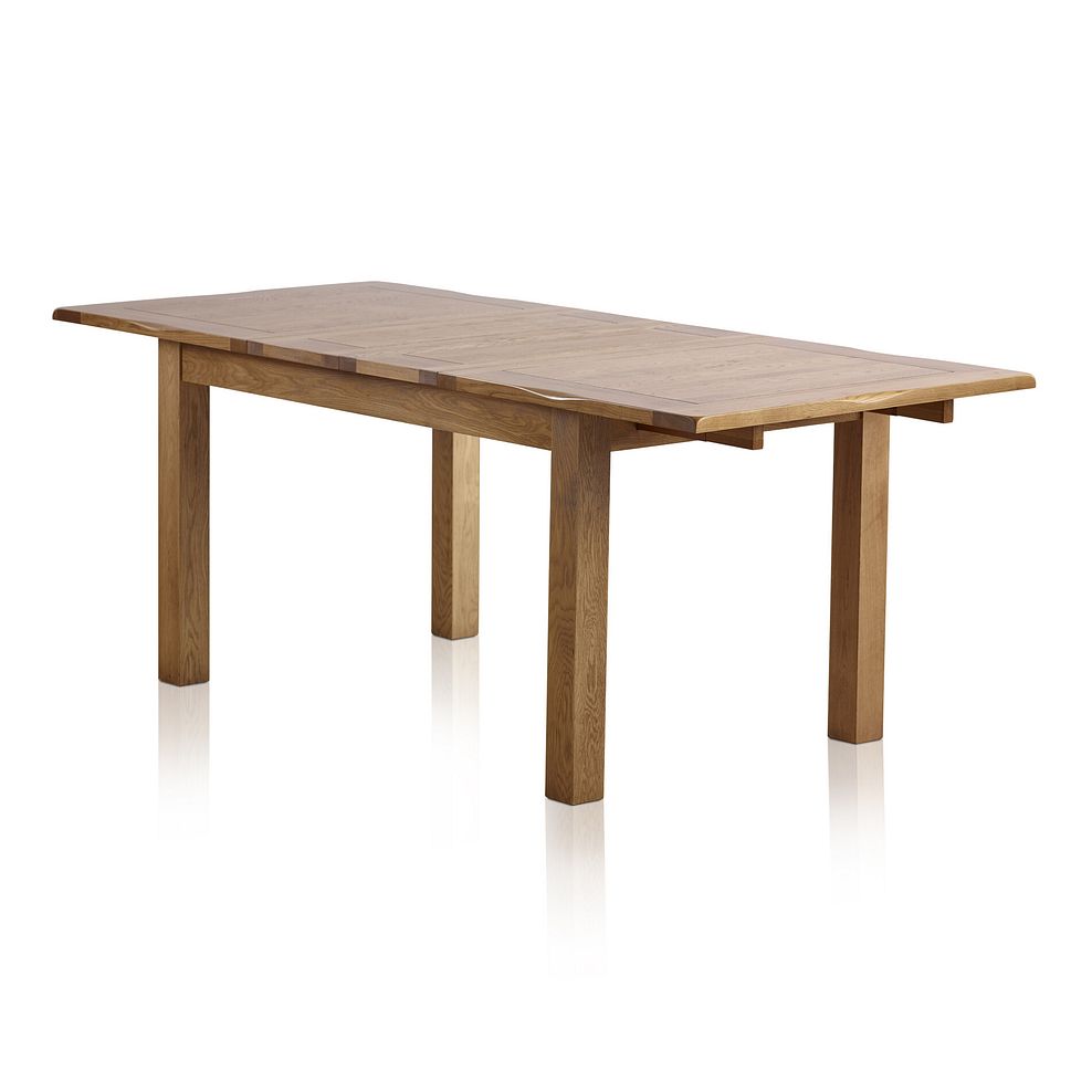 Rushmere Rustic Extending Dining Table and 4 Linear Rustic Oak Chair with Verona Grey Fabric 3