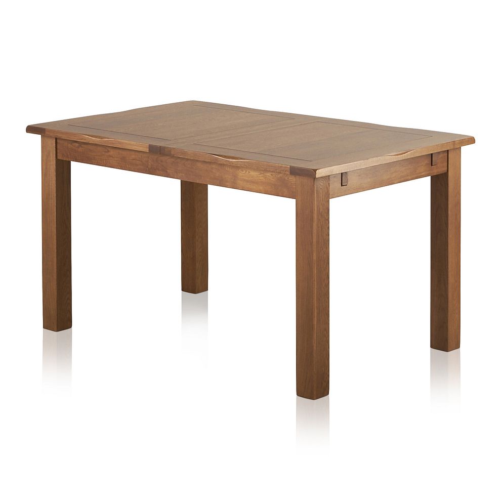 Rushmere Rustic Extending Dining Table and 6 Linear Rustic Oak Chair with Verona Mocha Fabric 2