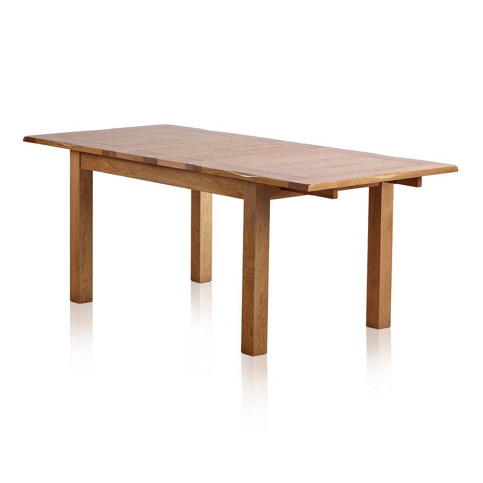 Rushmere Rustic Oak Extending Dining Table + 4 Bailey Vintage Tan Dining Chairs with Steel Metal Frame 3