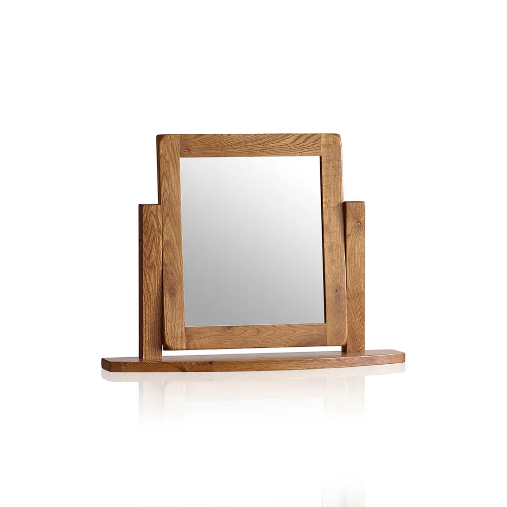 Original Rustic Solid Oak Dressing Table Mirror 3