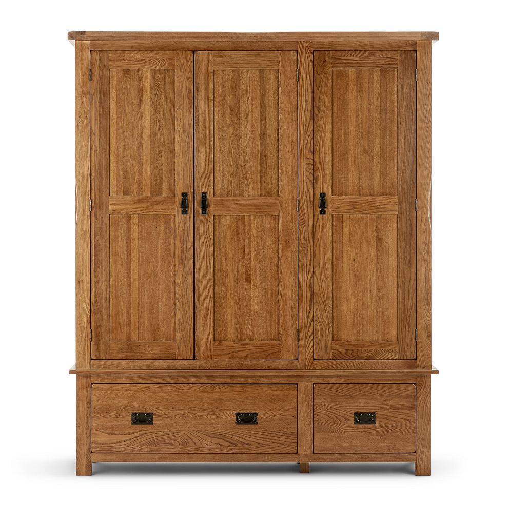 Original Rustic Solid Oak Triple Wardrobe 2