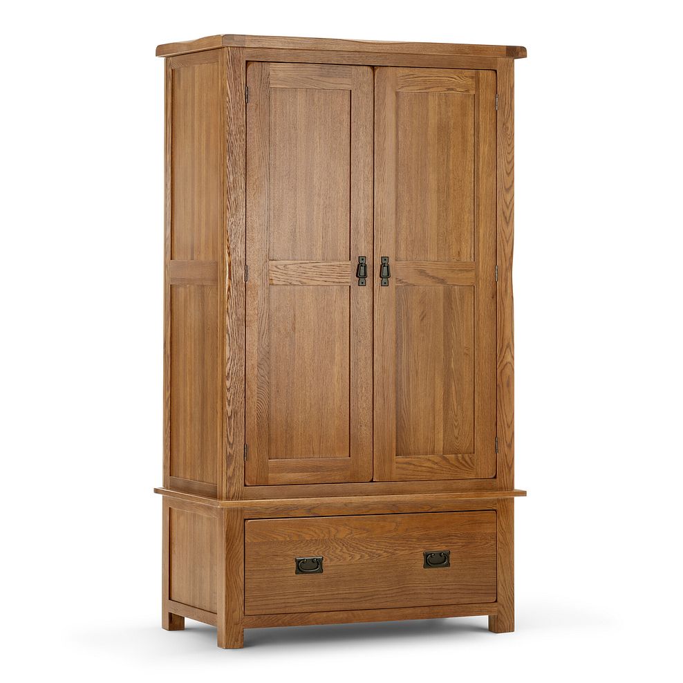 Original Rustic Solid Oak Double Wardrobe 1