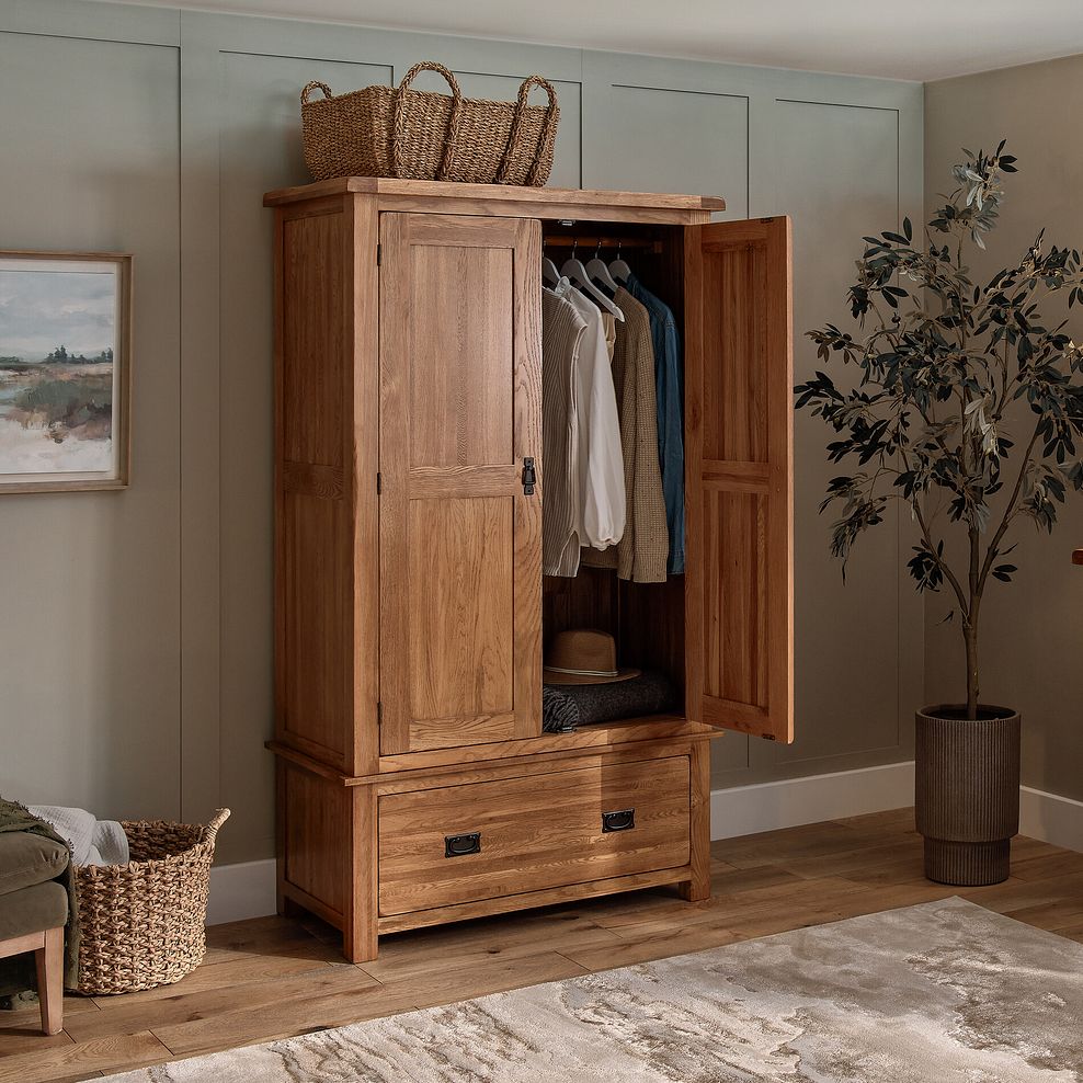 Original Rustic Solid Oak Double Wardrobe 4
