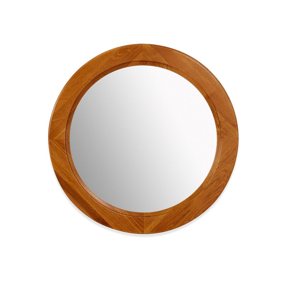 Round Wall Mirror I Rustic Solid Oak Oak Furnitureland