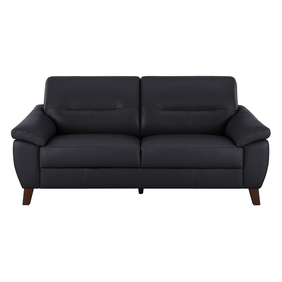 Salento Anthracite Leather 3Seater Sofa Oak Furnitureland
