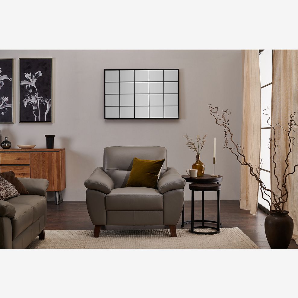 Salento Armchair in Dark Grey Leather 2
