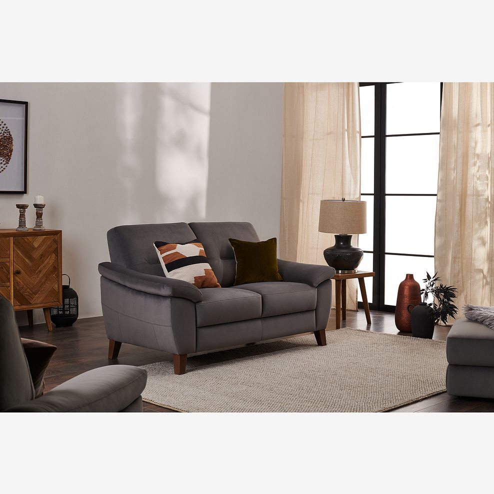 Salento 2 Seater Sofa in Grey Fabric Thumbnail 1