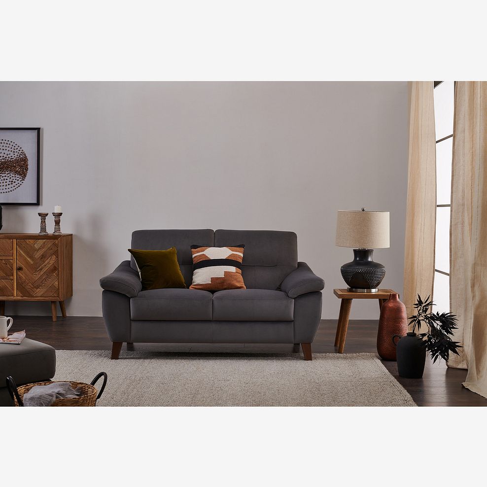 Salento 2 Seater Sofa in Grey Fabric 2