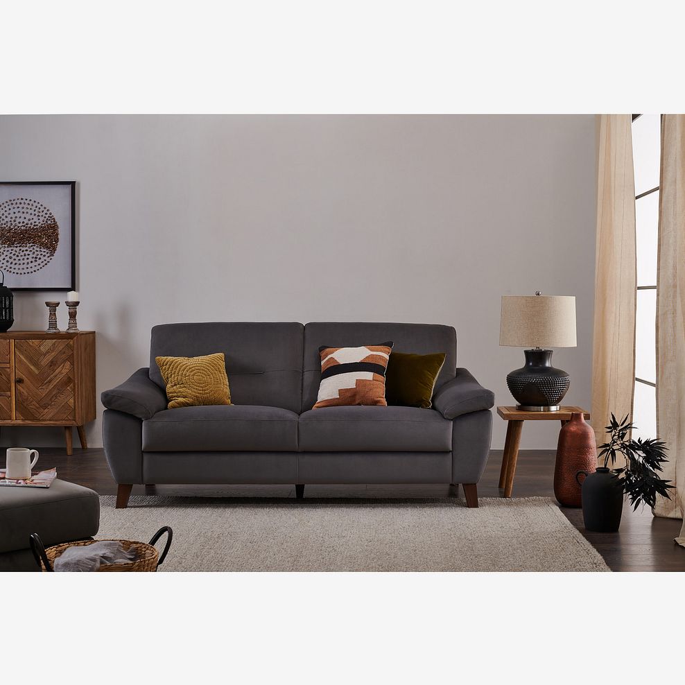 Salento 3 Seater Sofa in Grey Fabric Thumbnail 2