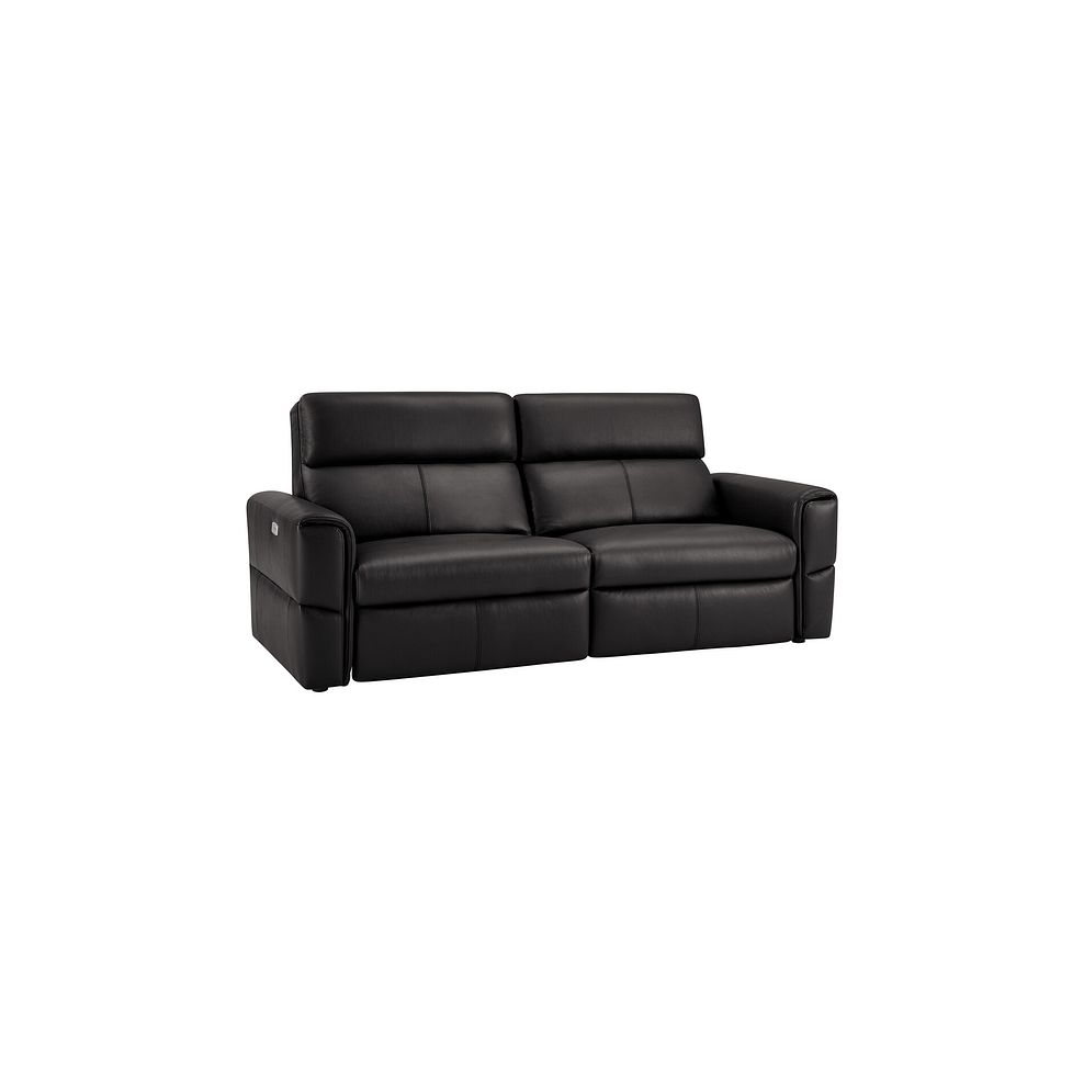 Samson 3 Seater Electric Recliner Sofa in Black Leather 1