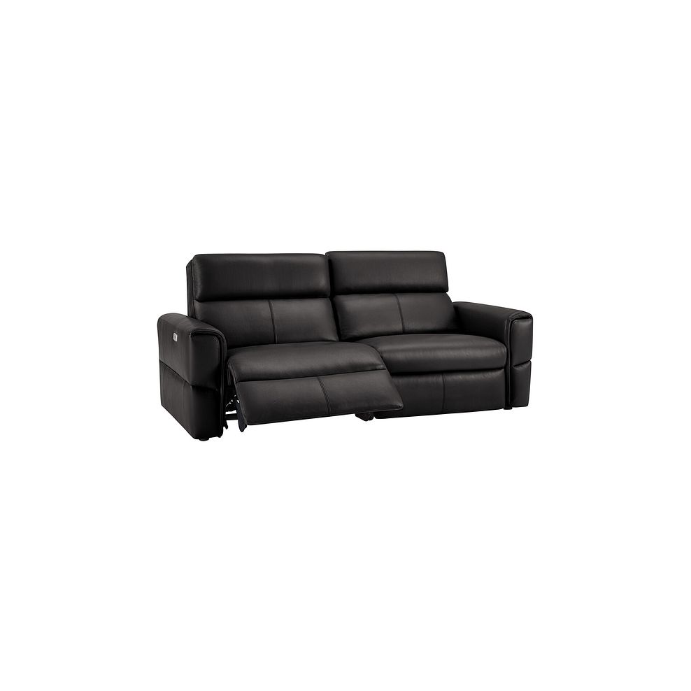 Samson 3 Seater Electric Recliner Sofa in Black Leather 3