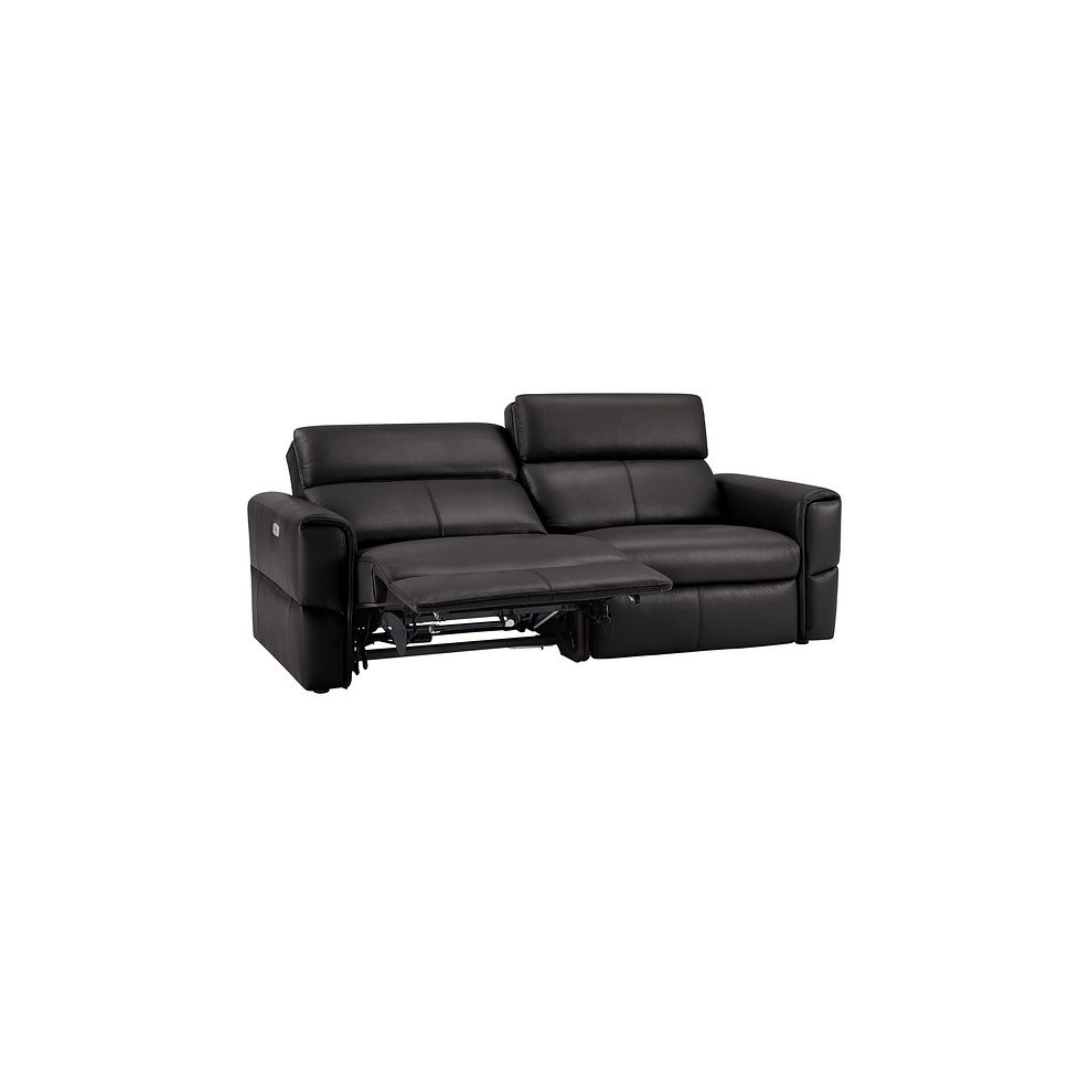 Samson 3 Seater Electric Recliner Sofa in Black Leather 4