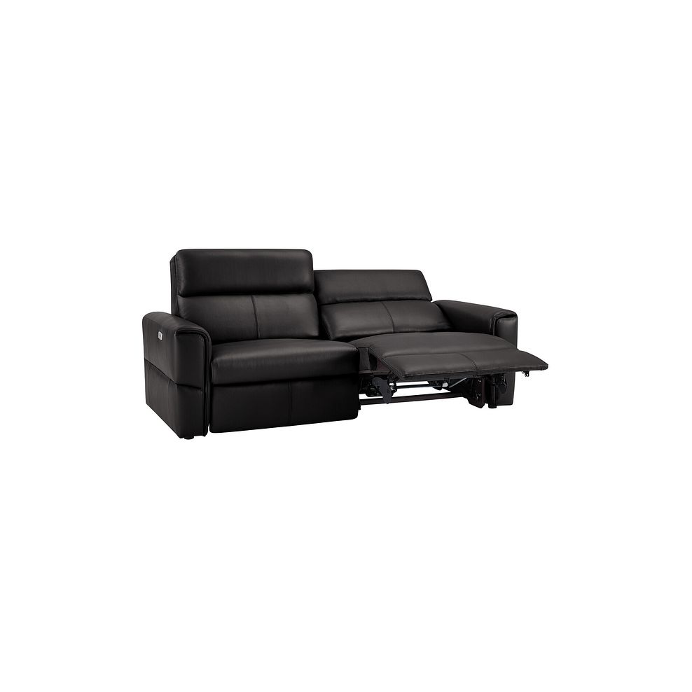 Samson 3 Seater Electric Recliner Sofa in Black Leather 5