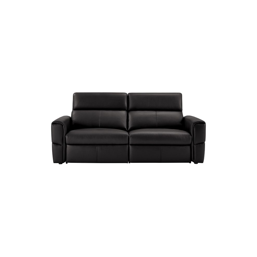 Samson 3 Seater Electric Recliner Sofa in Black Leather 2