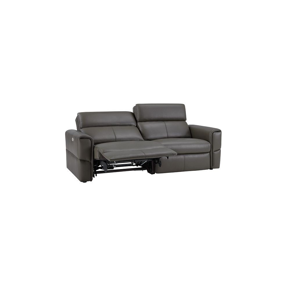 Samson 3 Seater Electric Recliner Sofa in Dark Grey Leather 4