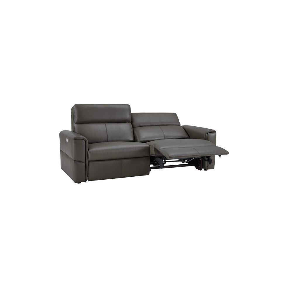 Samson 3 Seater Electric Recliner Sofa in Dark Grey Leather 5