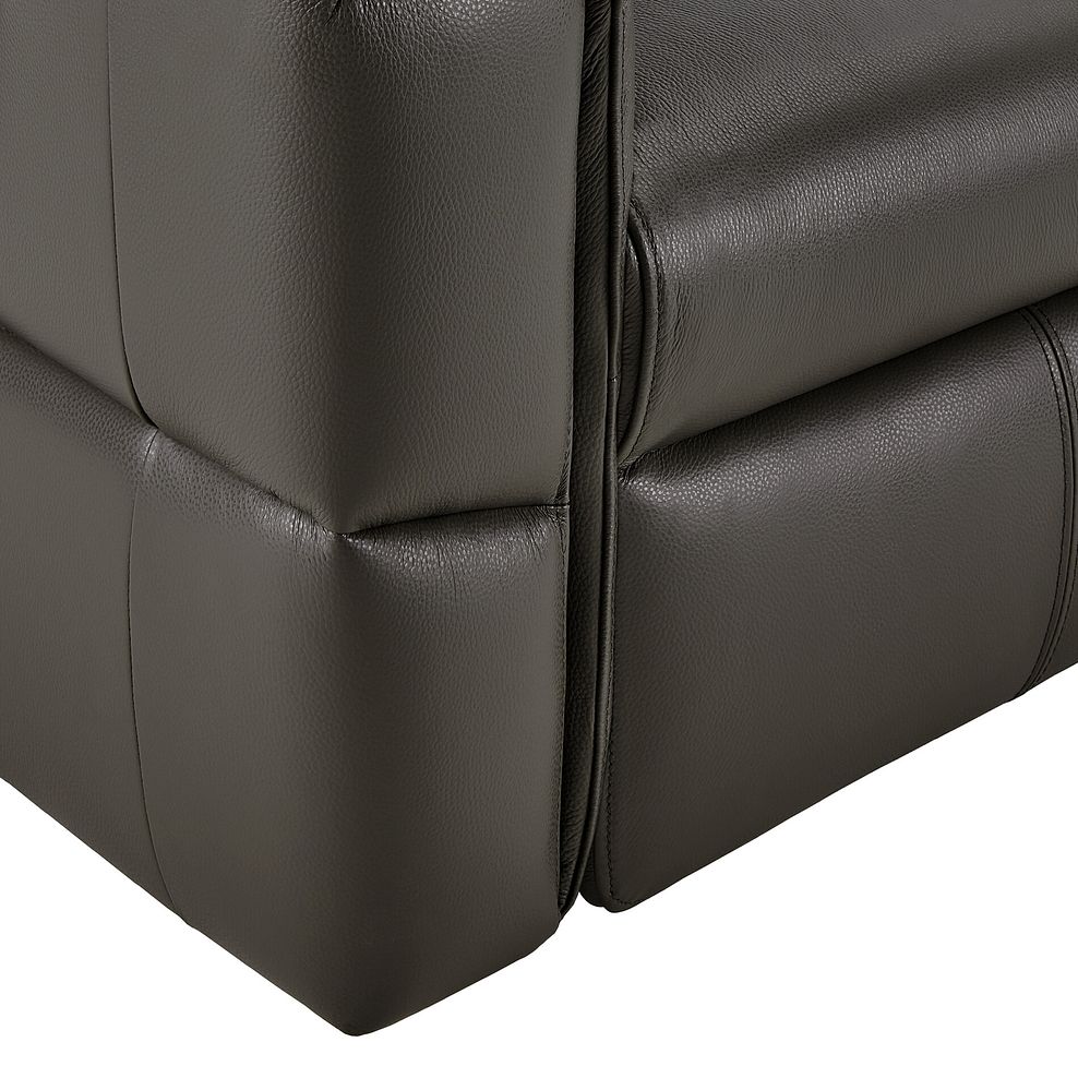 Samson 3 Seater Electric Recliner Sofa in Dark Grey Leather 6