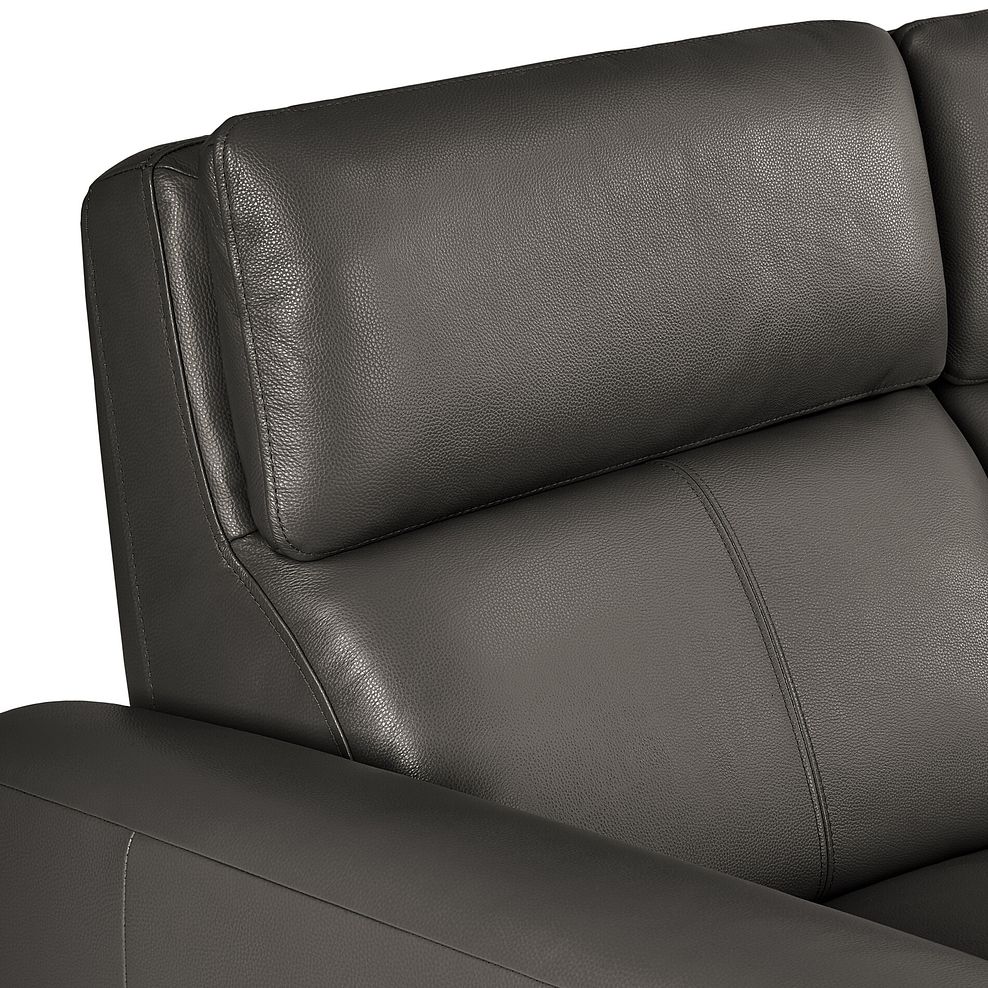Samson 3 Seater Electric Recliner Sofa in Dark Grey Leather 7