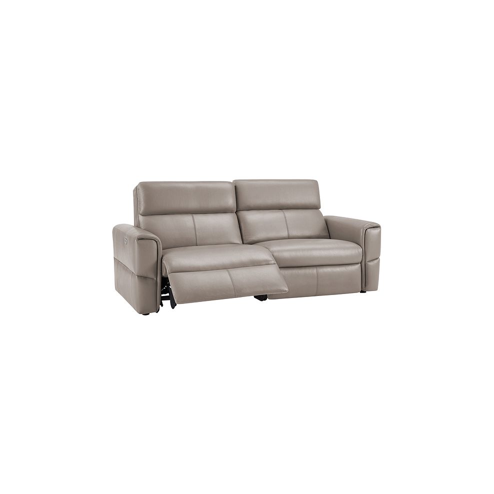 Samson 3 Seater Electric Recliner Sofa in Stone Leather 3