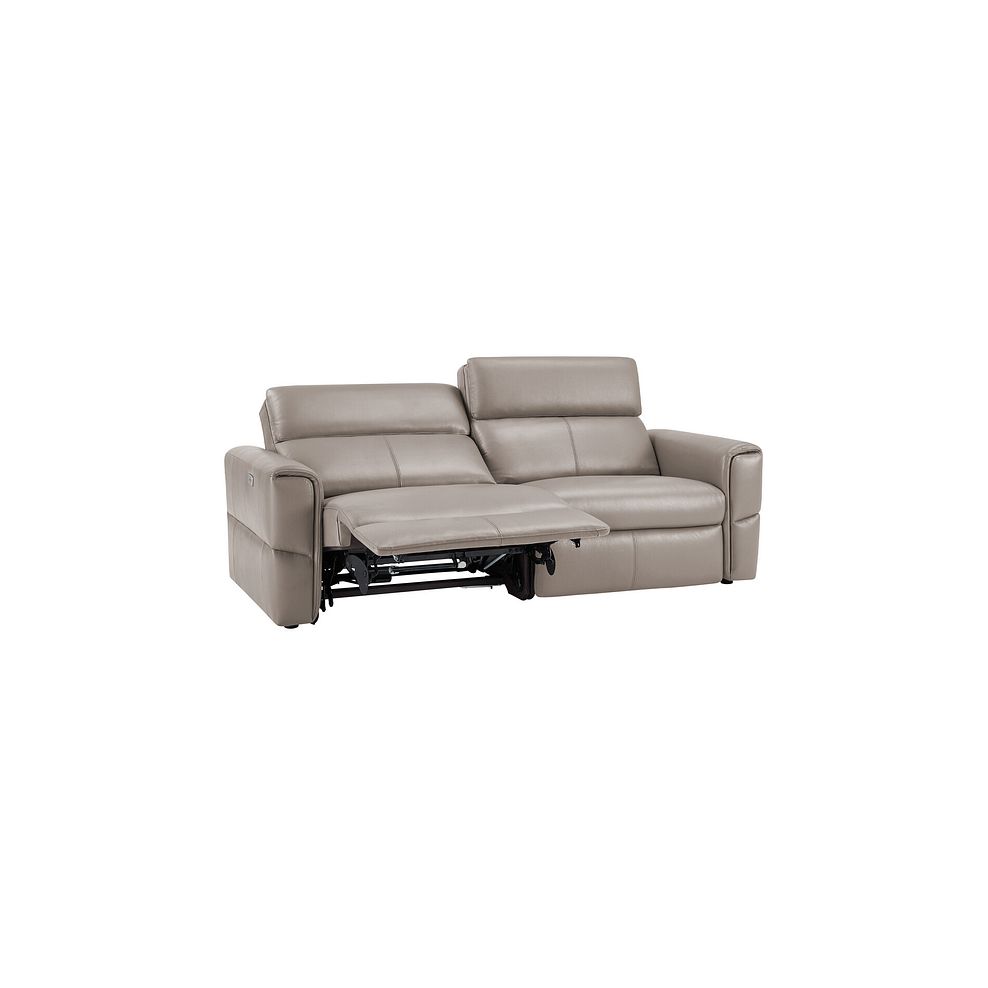 Samson 3 Seater Electric Recliner Sofa in Stone Leather 4