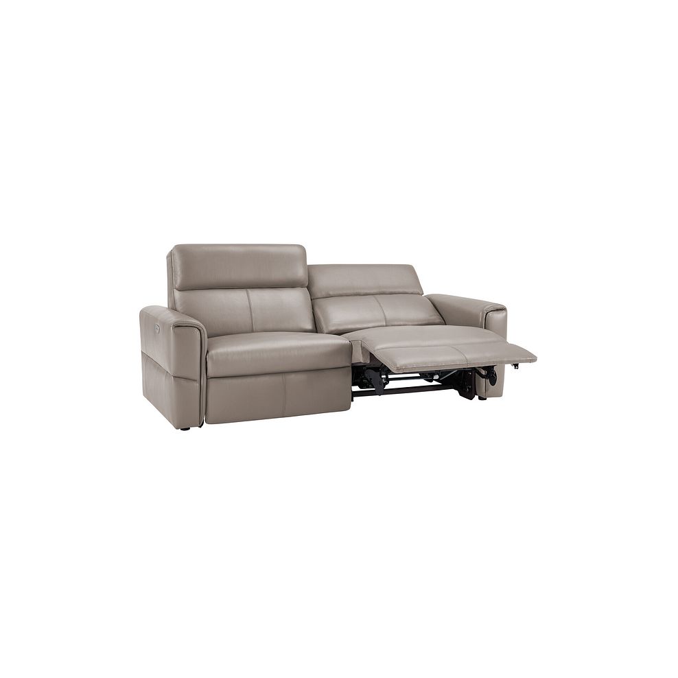 Samson 3 Seater Electric Recliner Sofa in Stone Leather 5