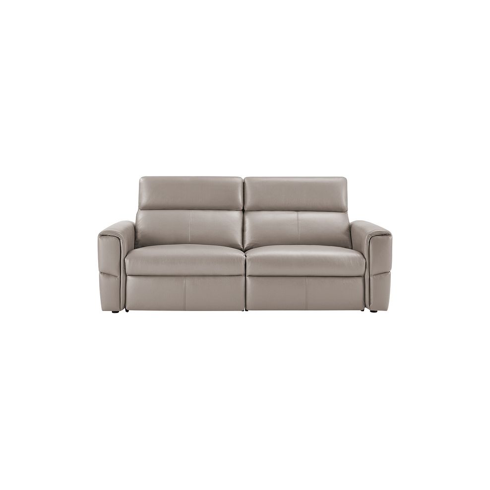 Samson 3 Seater Electric Recliner Sofa in Stone Leather 2