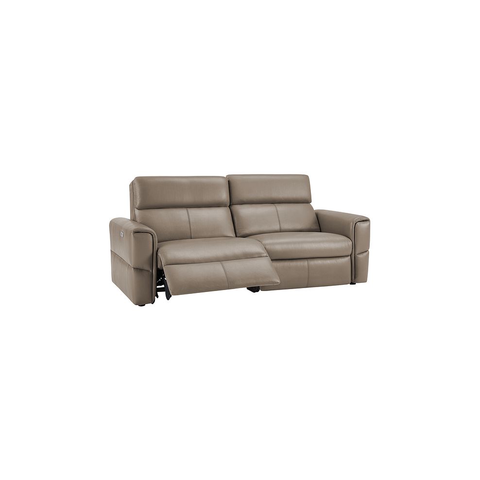 Samson 3 Seater Electric Recliner Sofa in Taupe Leather 3