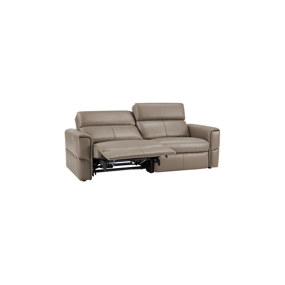 Samson 3 Seater Electric Recliner Sofa in Taupe Leather 4