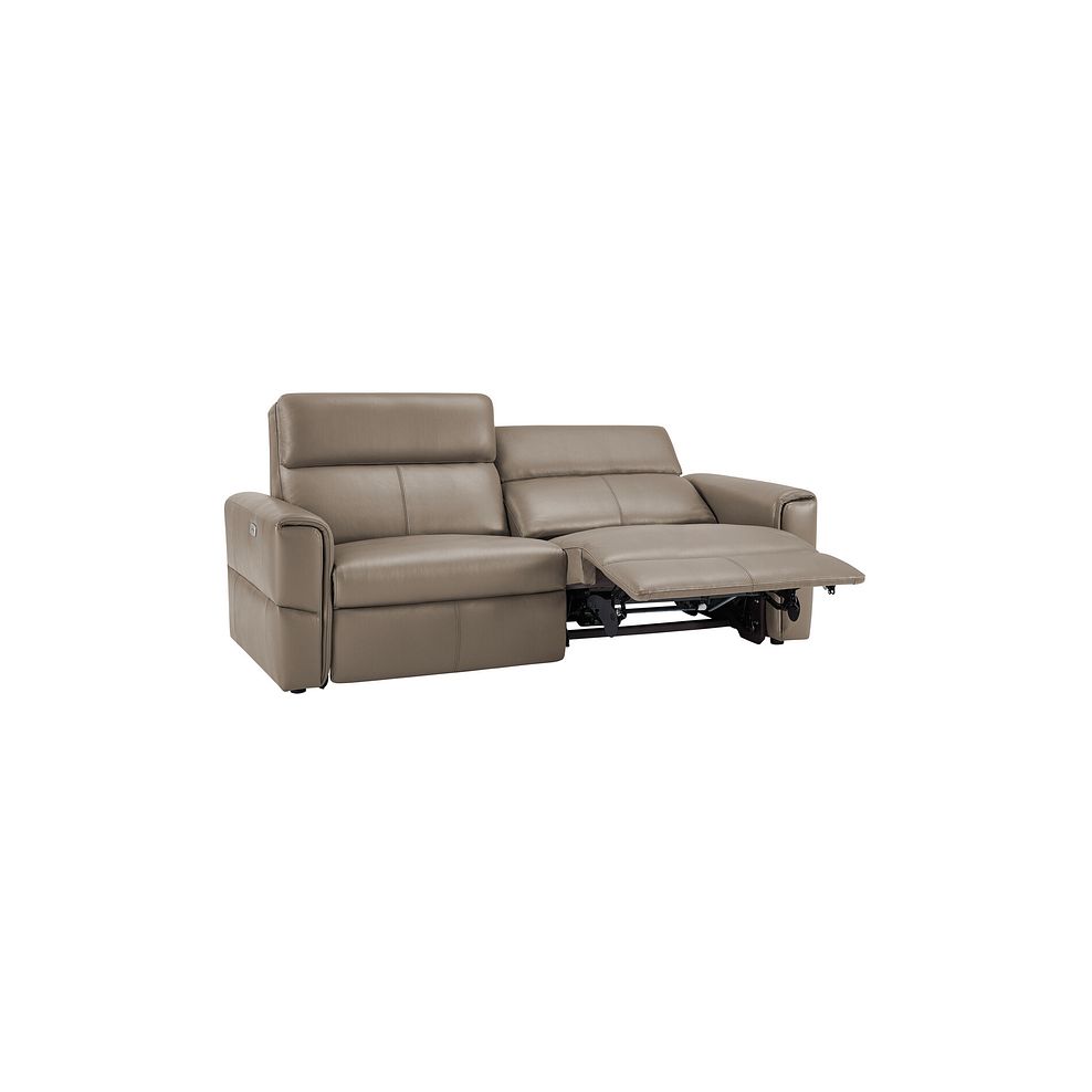 Samson 3 Seater Electric Recliner Sofa in Taupe Leather 5