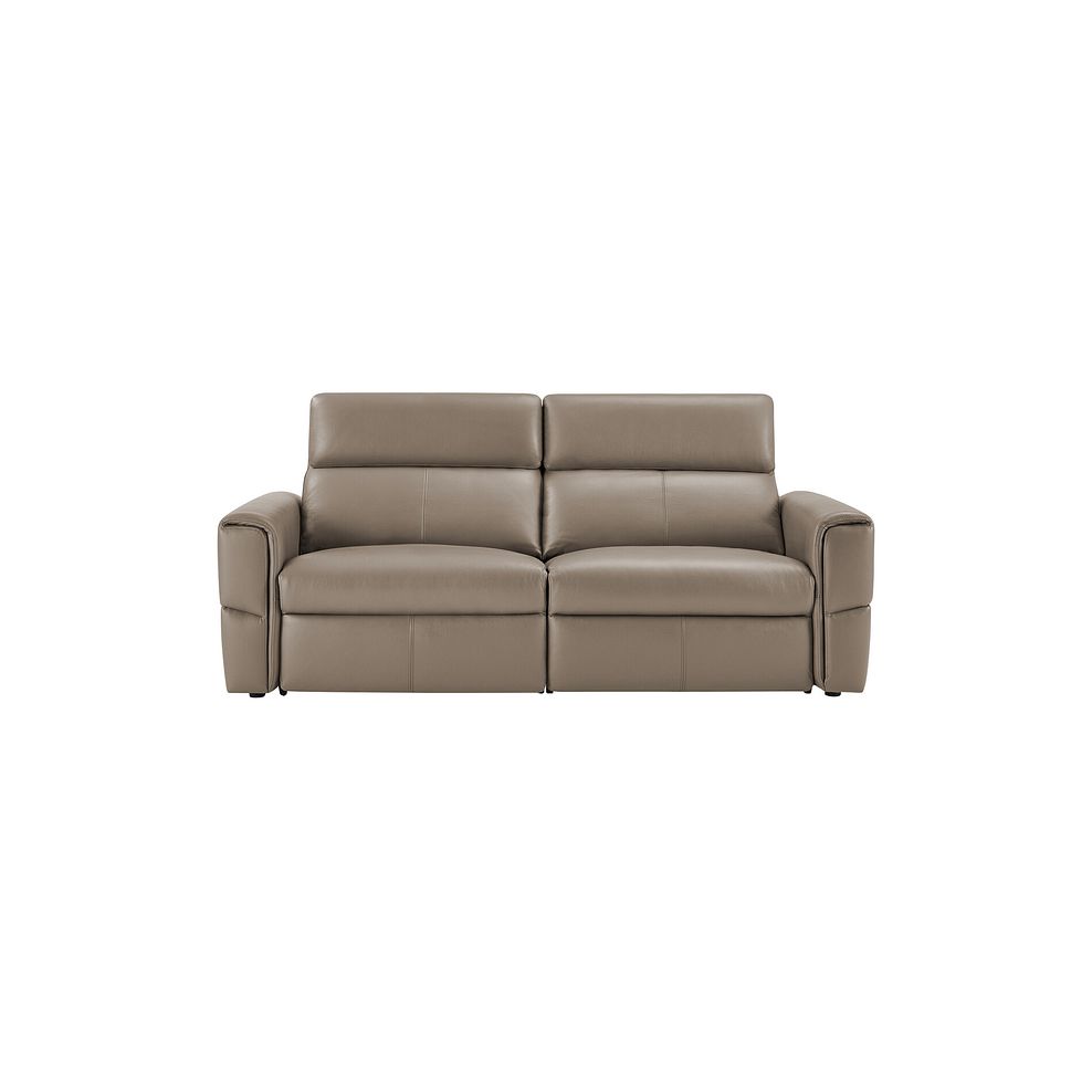 Samson 3 Seater Electric Recliner Sofa in Taupe Leather 2