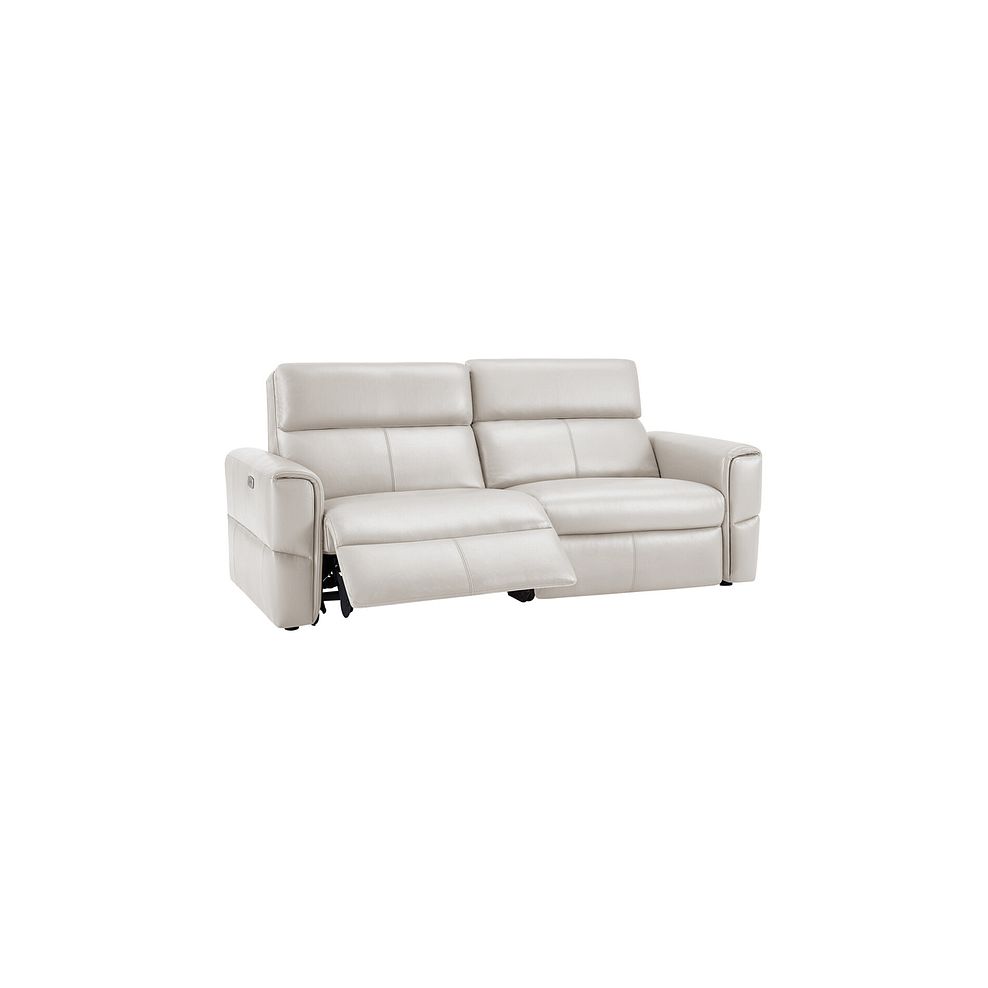 Samson 3 Seater Electric Recliner Sofa in White Leather 3