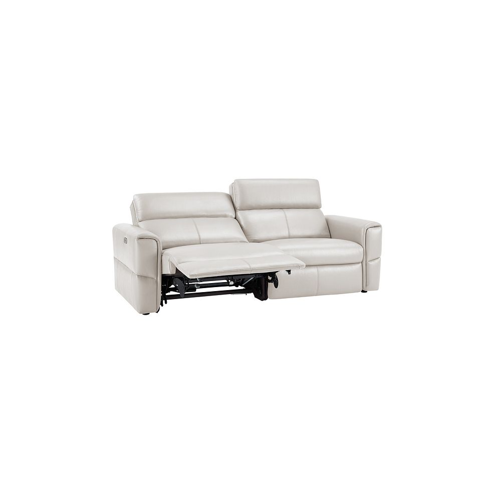 Samson 3 Seater Electric Recliner Sofa in White Leather 4