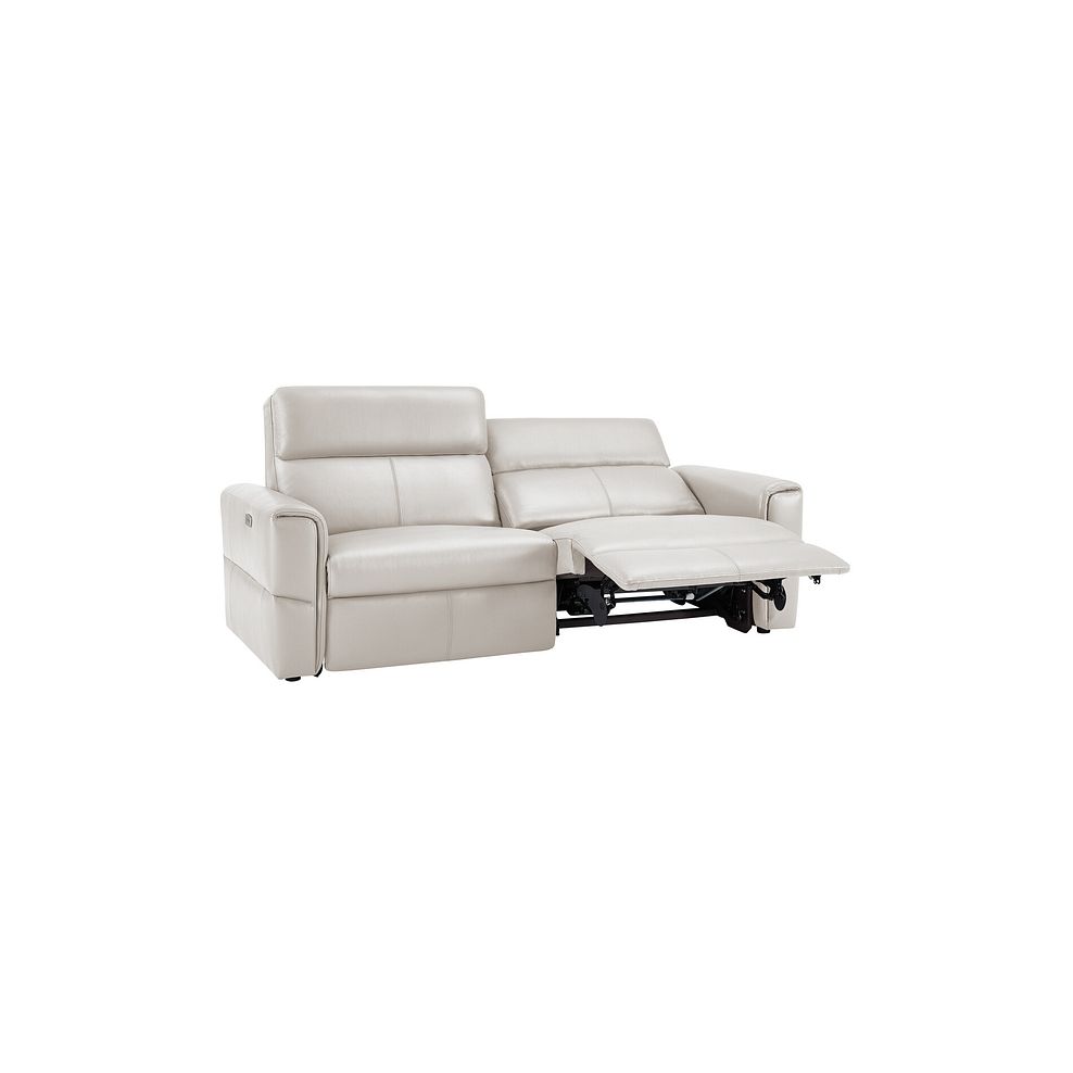 Samson 3 Seater Electric Recliner Sofa in White Leather 5