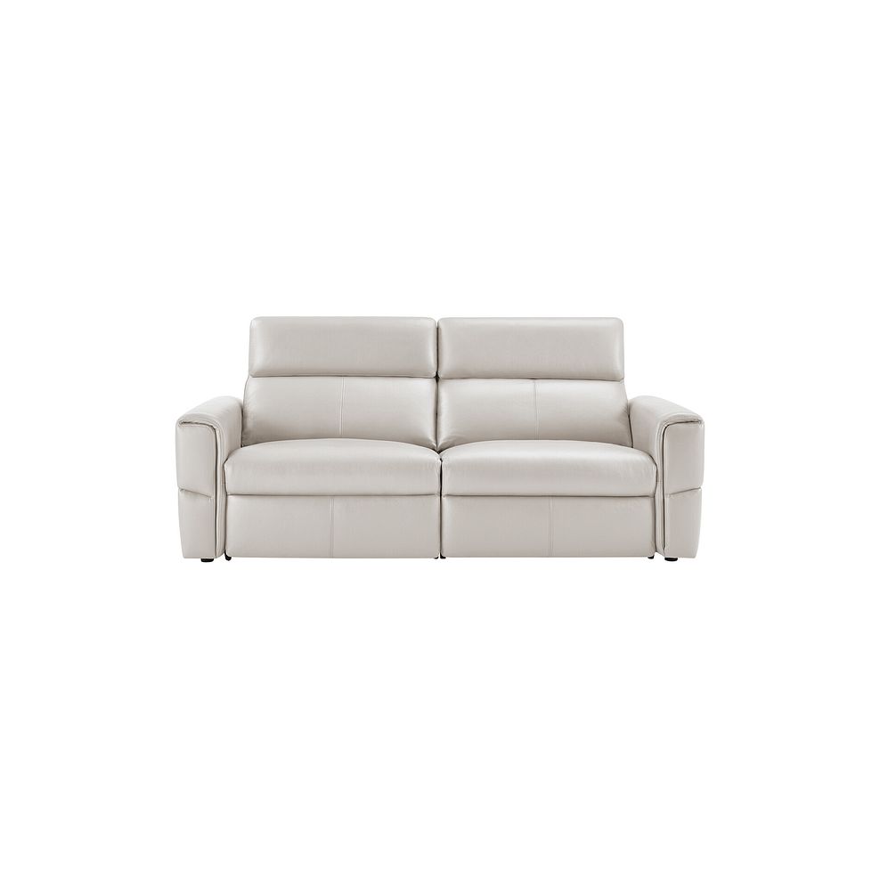 Samson 3 Seater Electric Recliner Sofa in White Leather 2