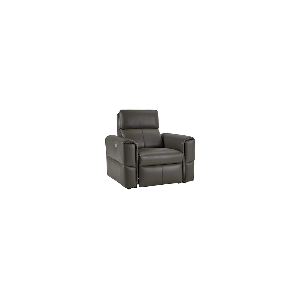 Samson Electric Recliner Armchair in Dark Grey Leather