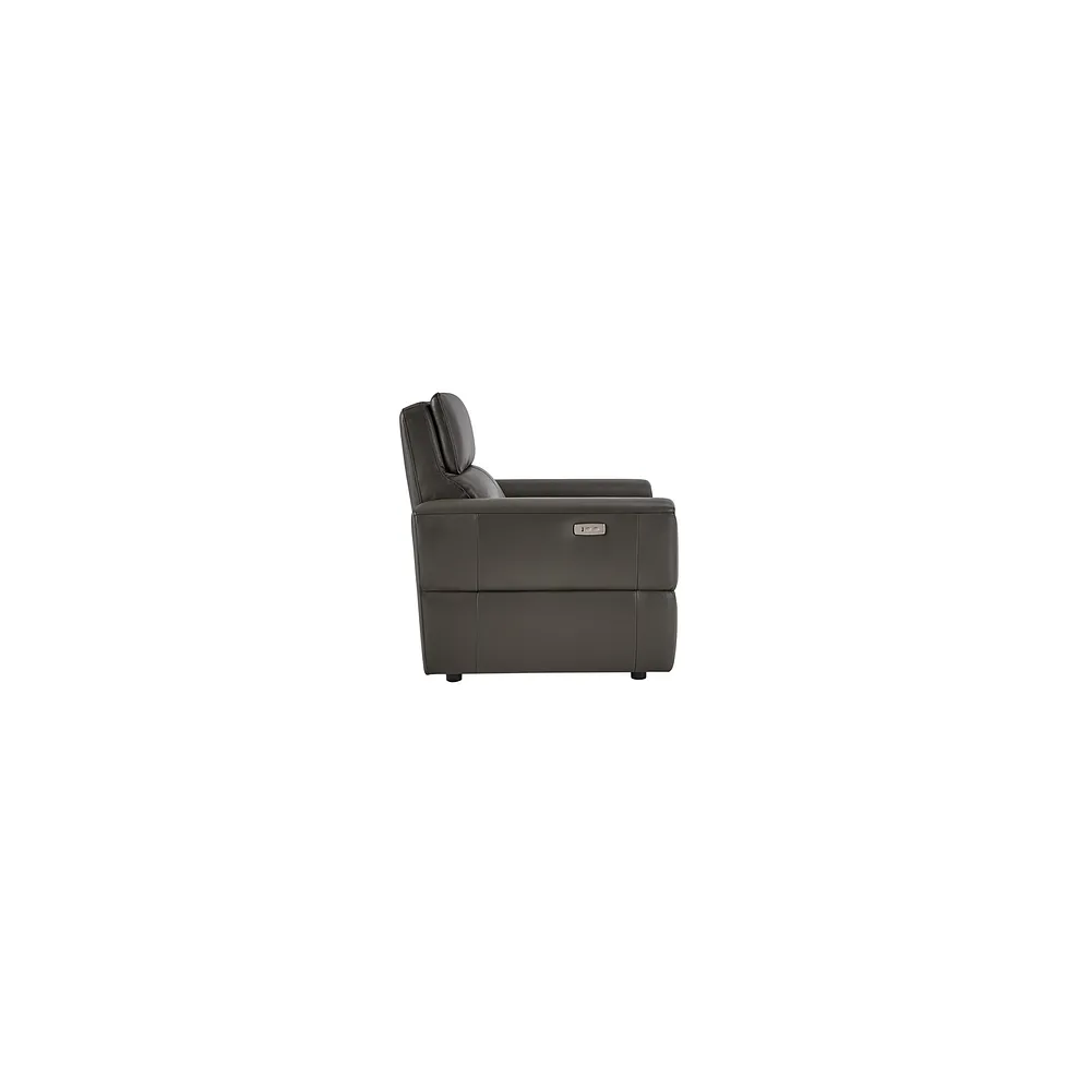 Samson Electric Recliner Armchair in Dark Grey Leather 6