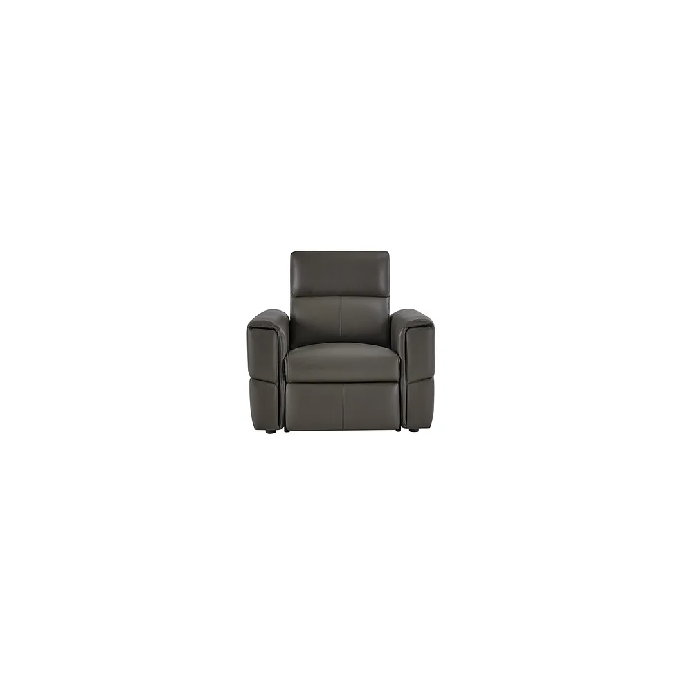 Samson Electric Recliner Armchair in Dark Grey Leather 2