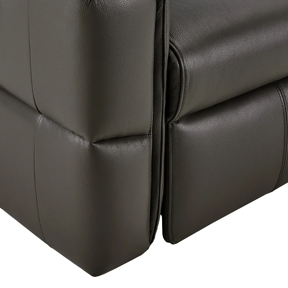 Samson Electric Recliner Armchair in Dark Grey Leather 9