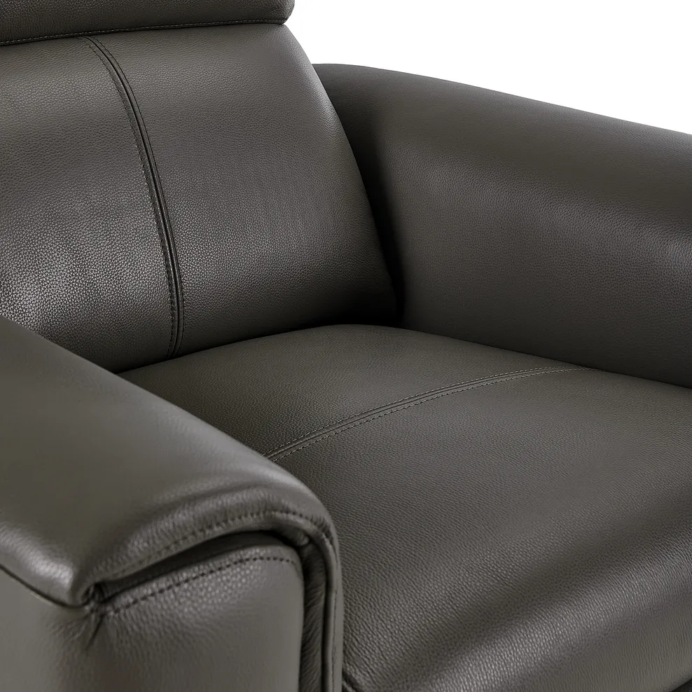 Samson Electric Recliner Armchair in Dark Grey Leather 7