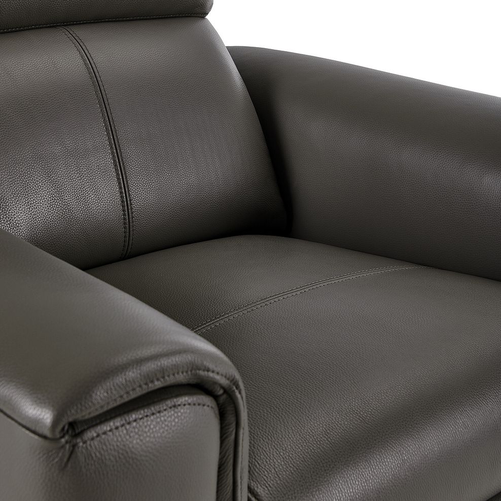 Samson Static Armchair in Dark Grey Leather 4