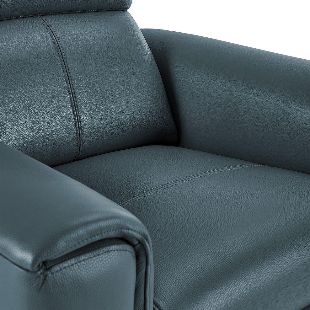 Samson Electric Recliner Armchair in Light Blue Leather 7